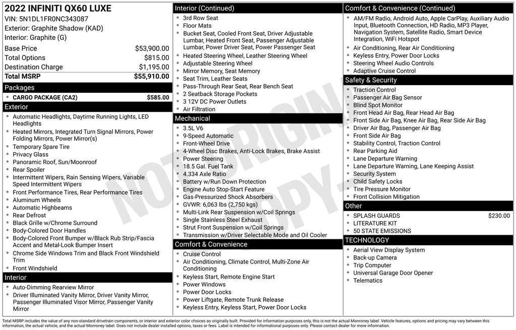 Used 2022 INFINITI QX60 Luxe SUV