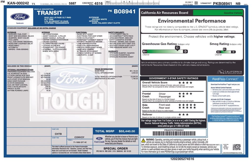 Used 2023 Ford Transit-350 Passenger XLT Wagon Low Roof Van