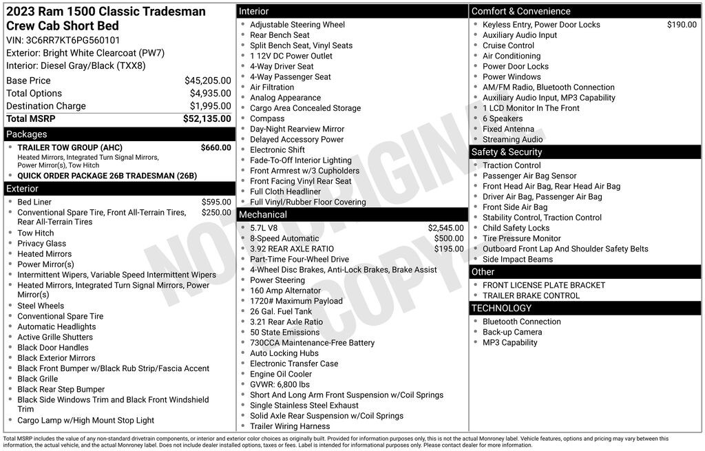 Used 2023 Ram 1500 Classic Tradesman Truck Crew Cab