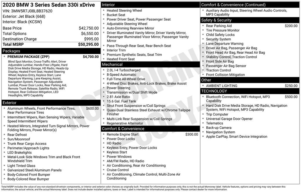 Used 2020 BMW 330i 330i xDrive Sedan