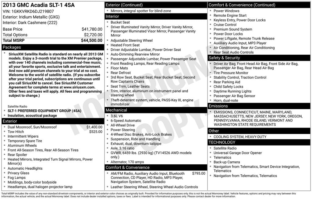 Used 2013 GMC Acadia SLT-1 SUV