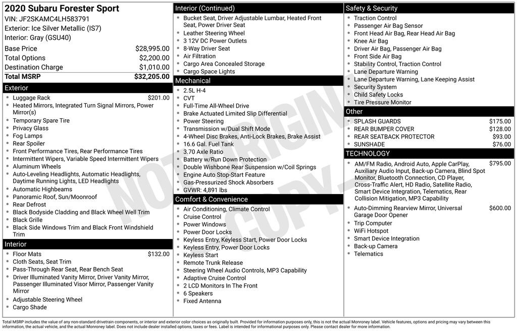 Used 2020 Subaru Forester Sport SUV