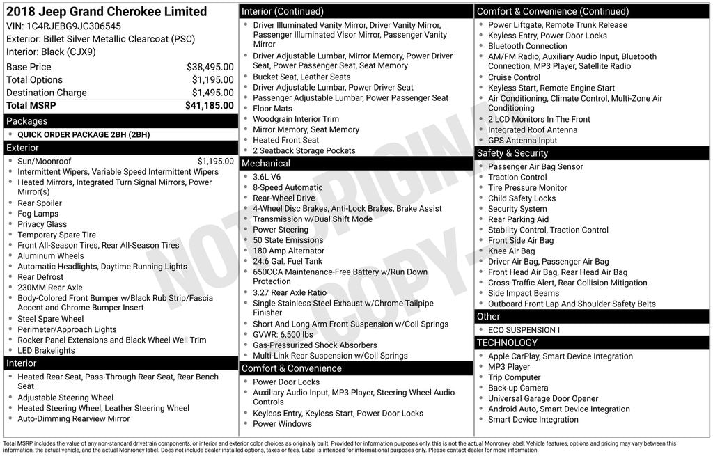 Used 2018 Jeep Grand Cherokee Limited SUV