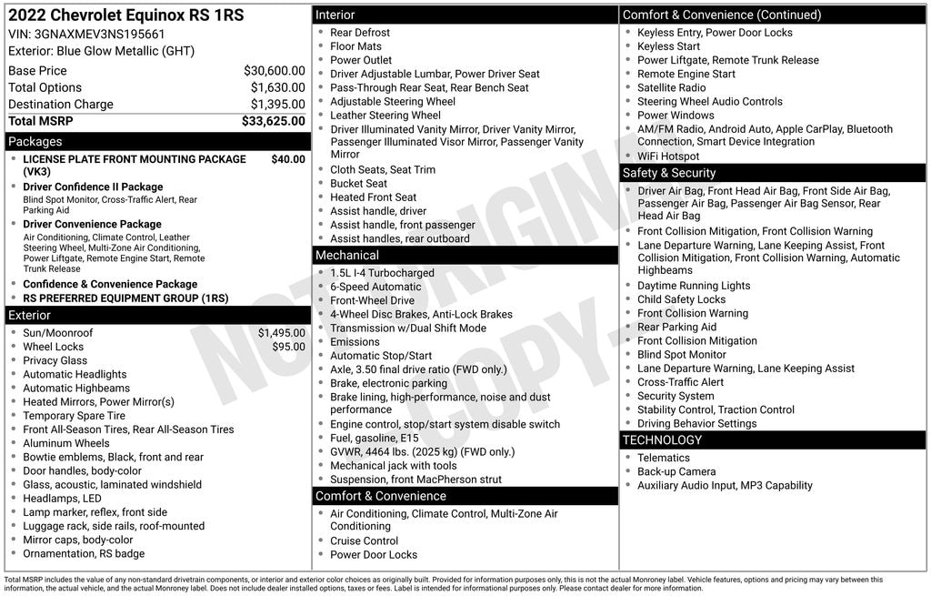 Used 2022 Chevrolet Equinox RS SUV