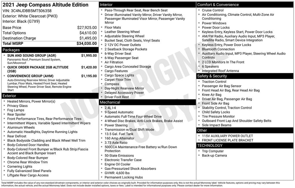 Used 2021 Jeep Compass Altitude SUV