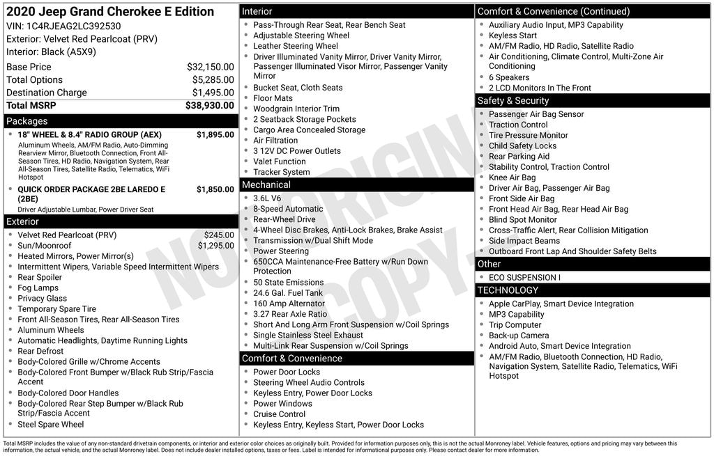 Used 2020 Jeep Grand Cherokee Laredo E SUV