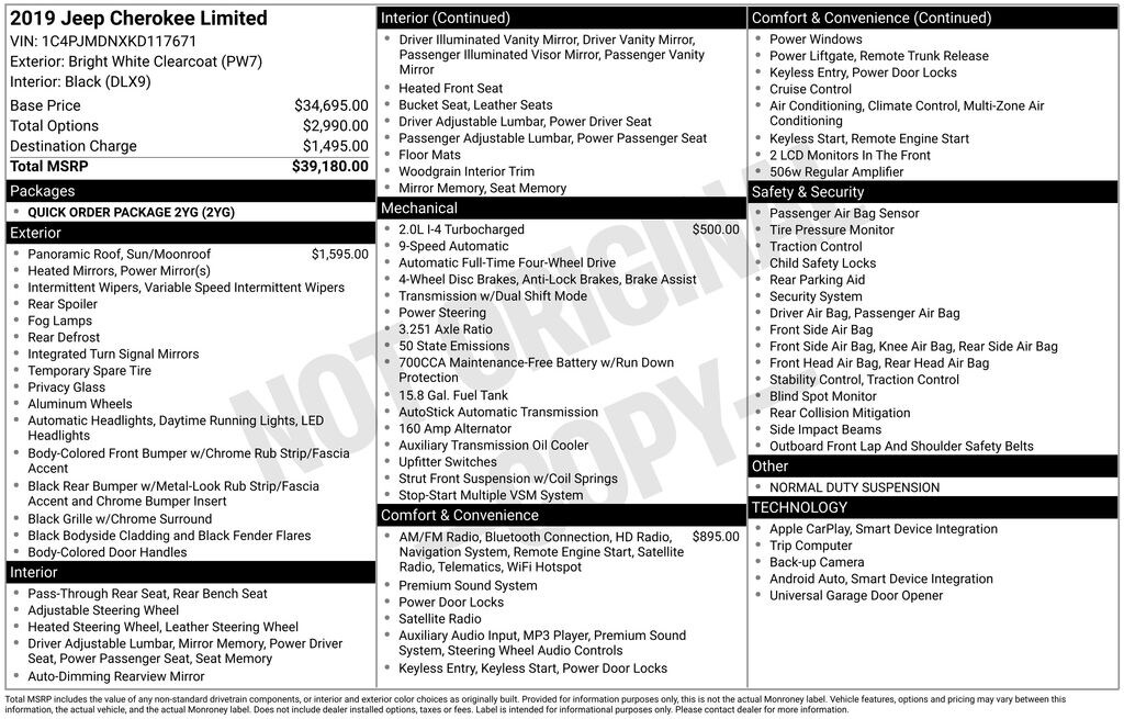 Used 2019 Jeep Cherokee Limited SUV