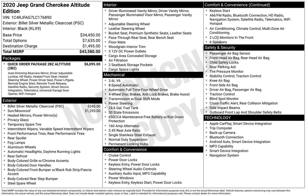Used 2020 Jeep Grand Cherokee Altitude SUV