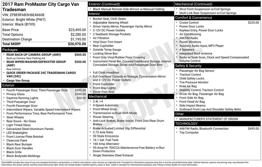 Used 2017 Ram ProMaster City Tradesman
