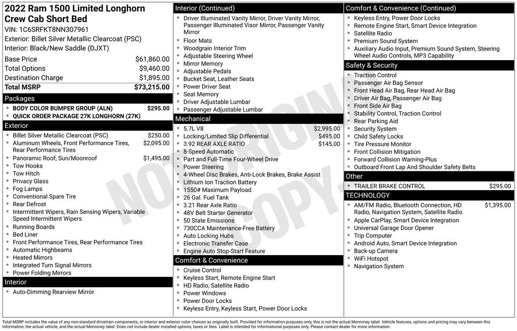 Used 2022 Ram 1500 Laramie Longhorn Truck Crew Cab