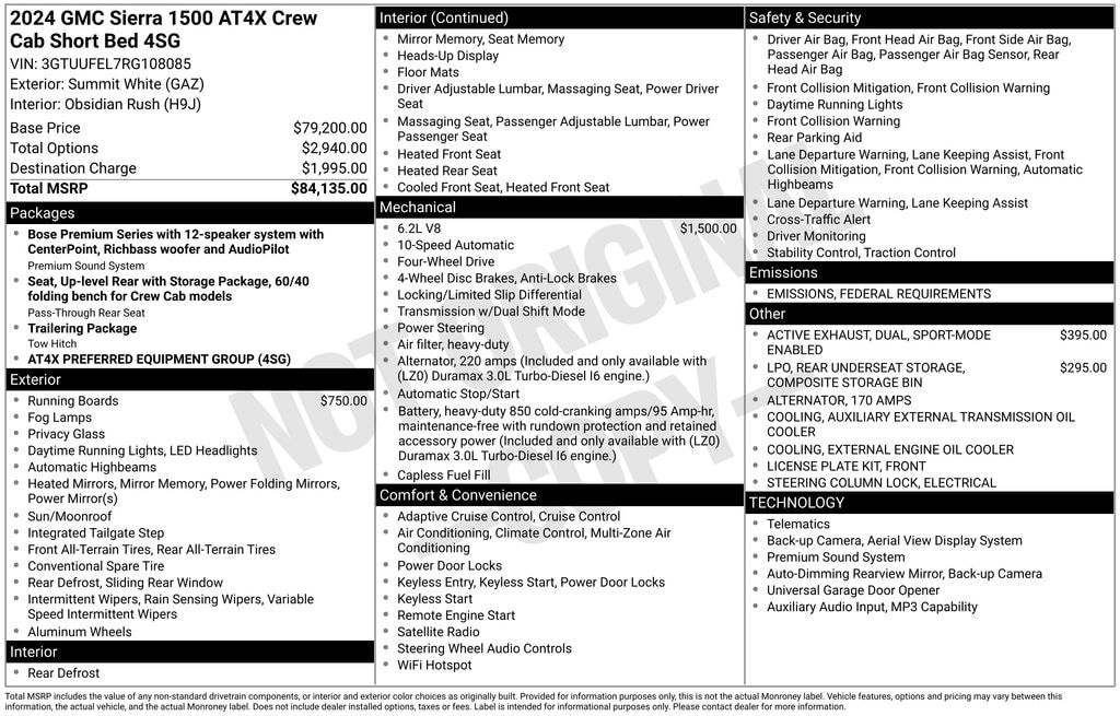 Used 2024 GMC Sierra 1500 AT4X Truck Crew Cab