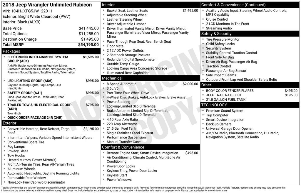 Used 2018 Jeep Wrangler Unlimited Rubicon SUV