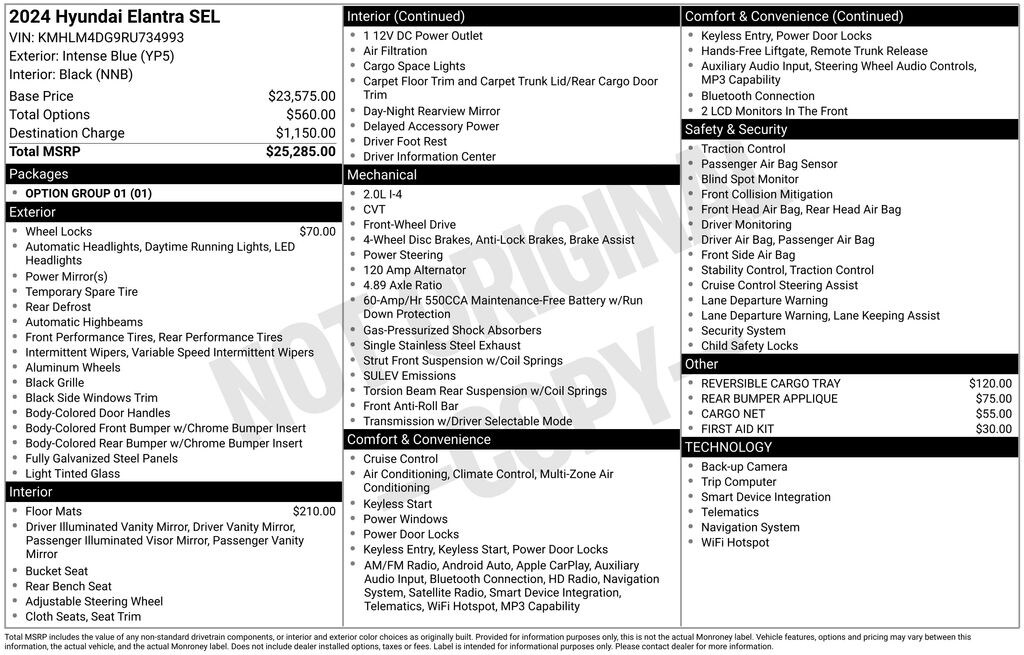 Used 2024 Hyundai Elantra SEL Sedan
