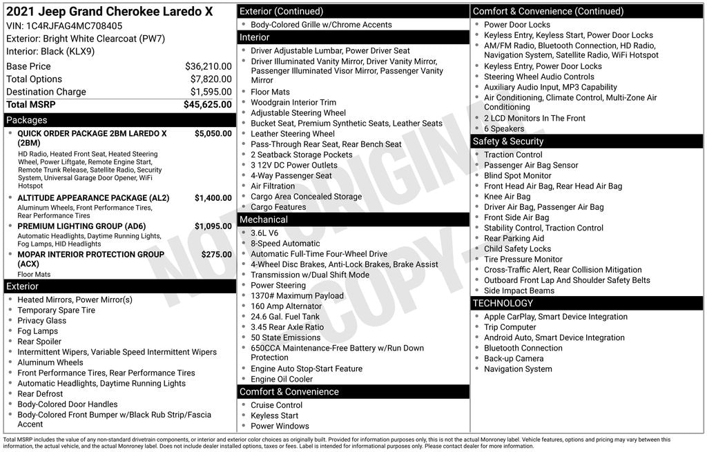 Used 2021 Jeep Grand Cherokee Laredo X SUV