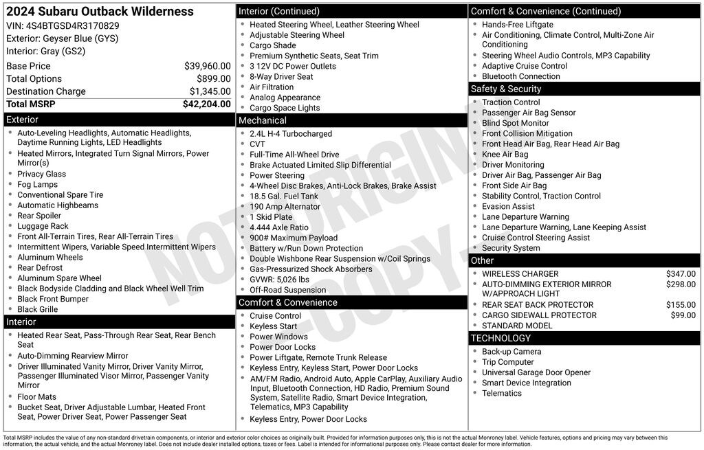 Used 2024 Subaru Outback Wilderness SUV