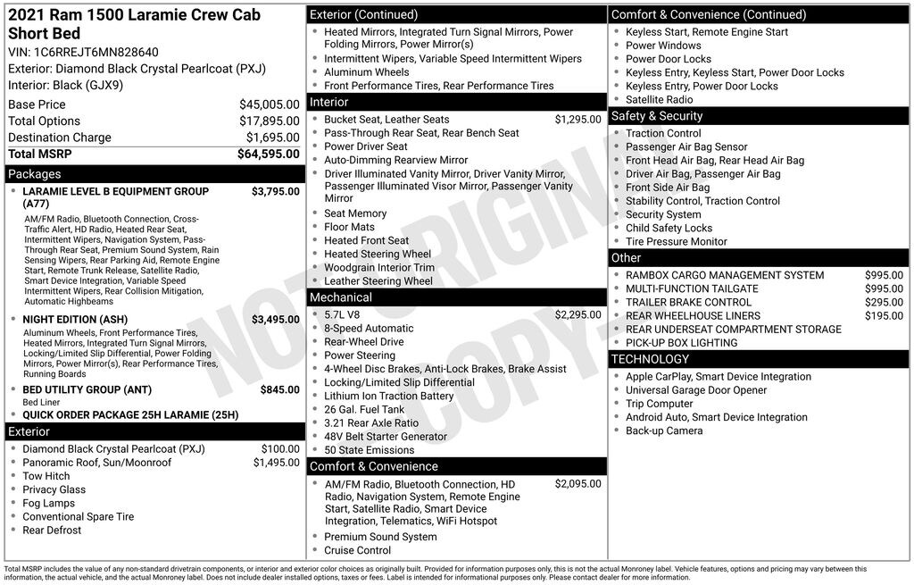Used 2021 Ram 1500 Laramie Truck Crew Cab