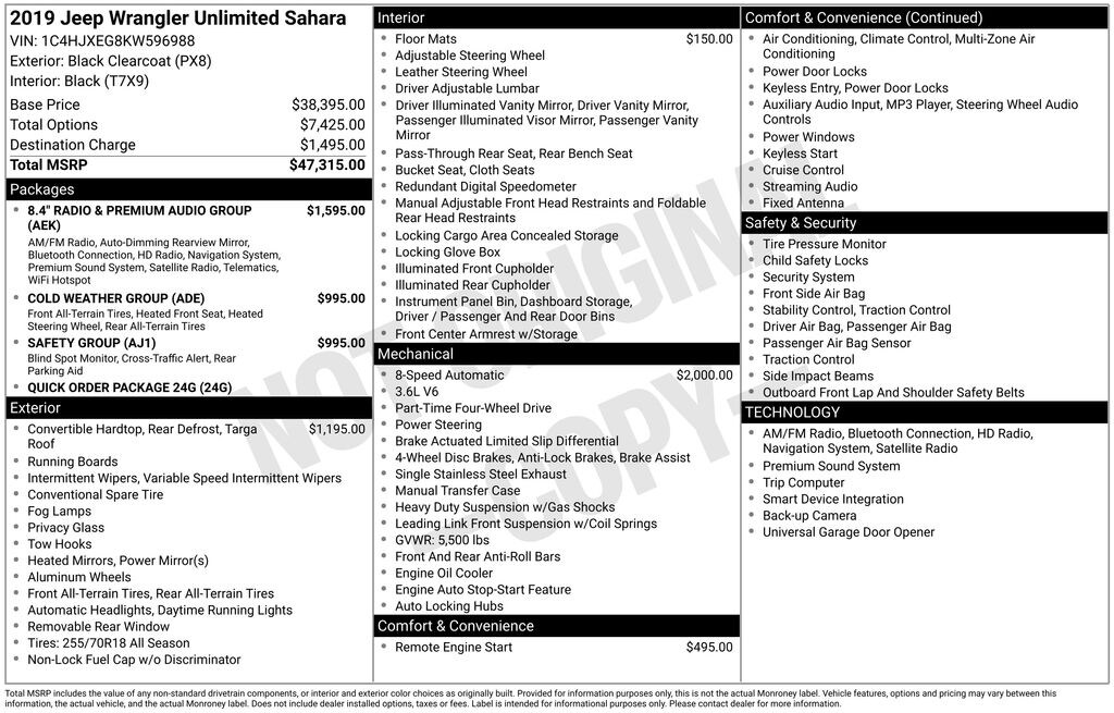 Used 2019 Jeep Wrangler Unlimited Sahara SUV