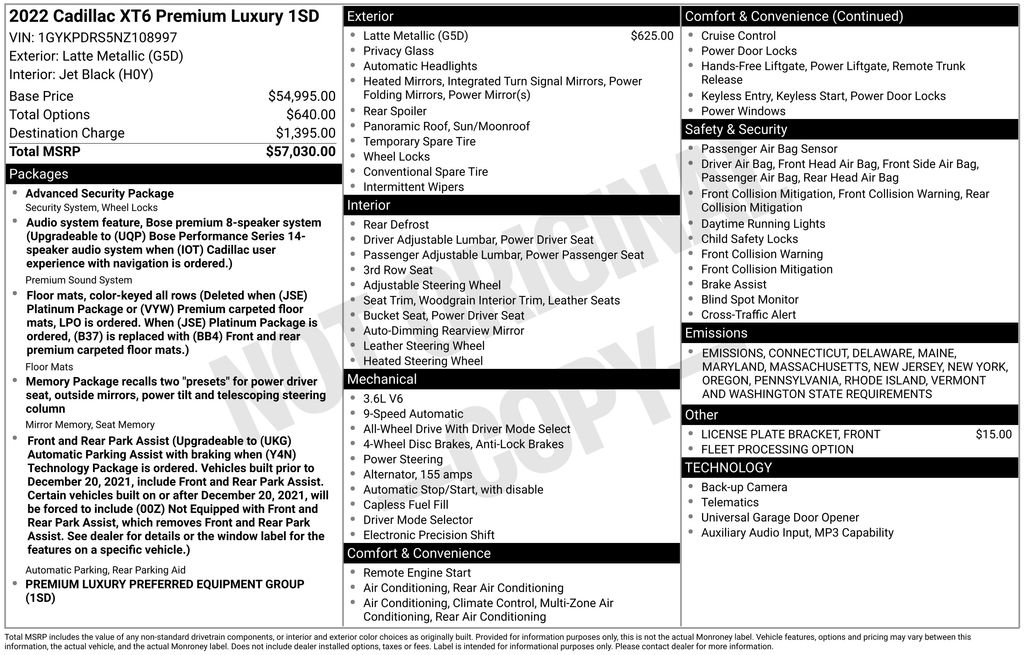 2022 Cadillac XT6 Premium Luxury - Photo 15