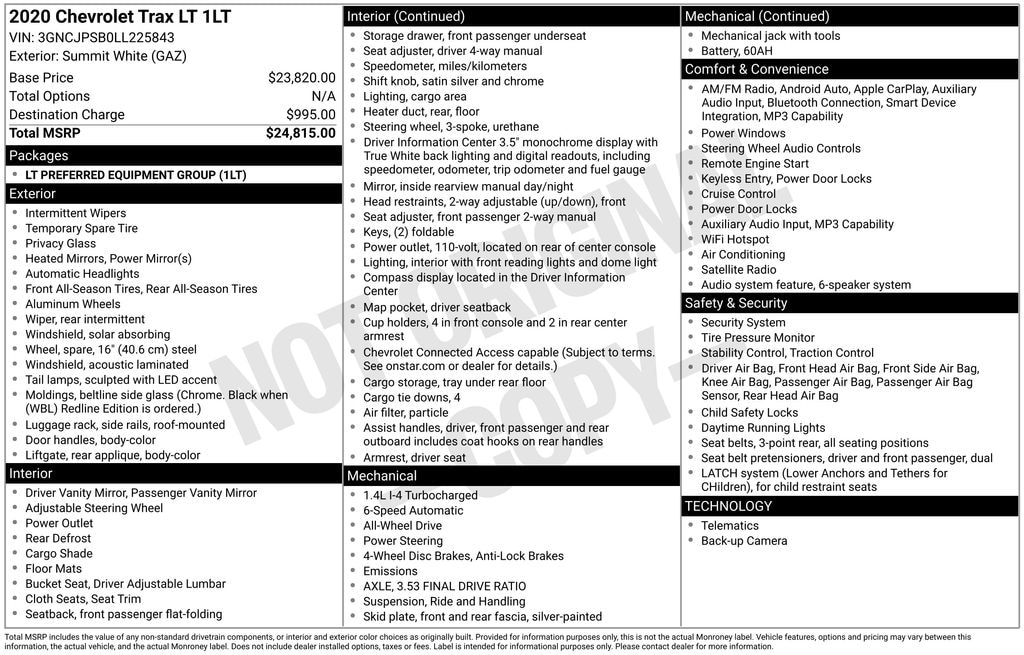 Used 2020 Chevrolet Trax LT SUV