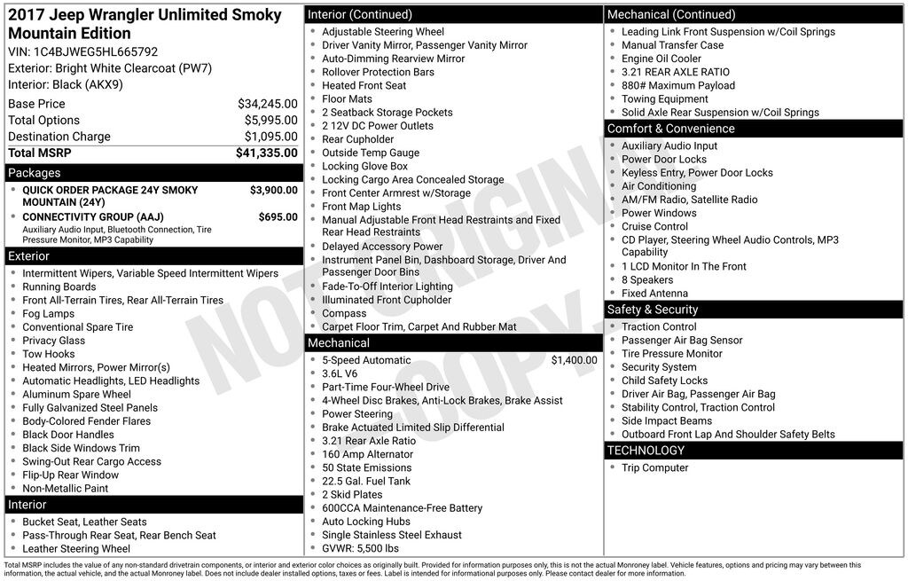 Used 2017 Jeep Wrangler JK Unlimited Unlimited Sahara SUV