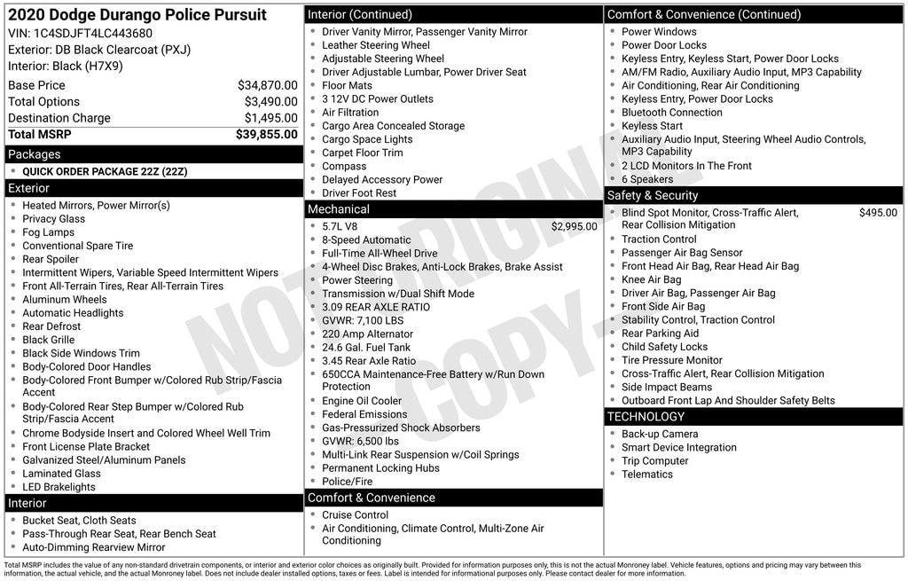 Used 2020 Dodge Durango Pursuit SUV