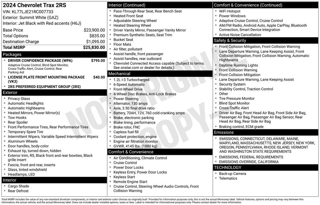 Used 2024 Chevrolet Trax 2RS SUV