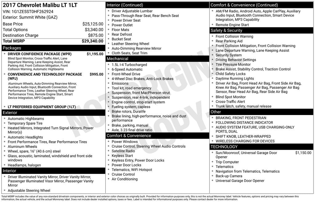 Used 2017 Chevrolet Malibu LT Sedan