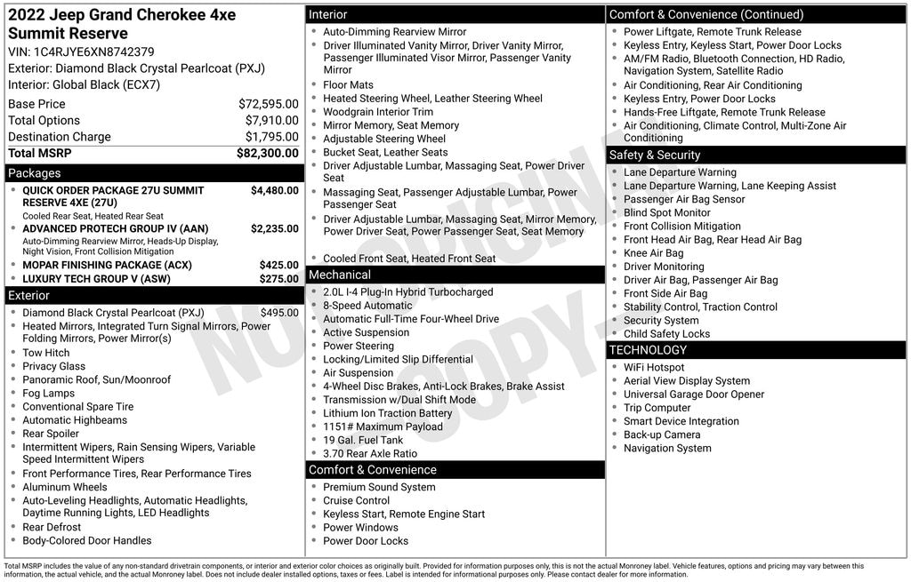 Used 2022 Jeep Grand Cherokee 4xe Summit Reserve 4xe SUV