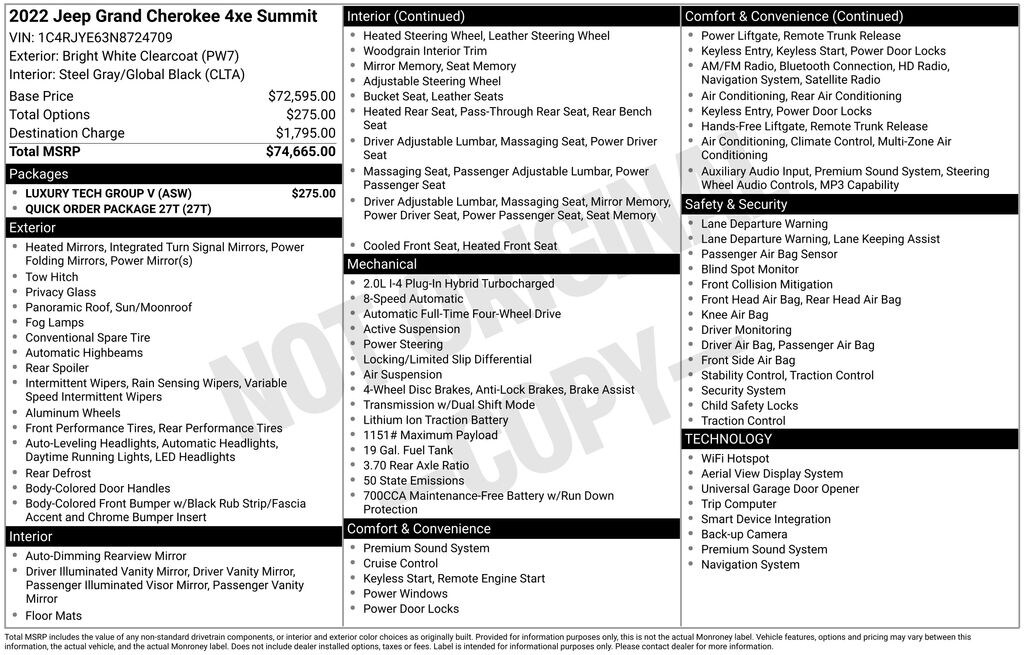 Used 2022 Jeep Grand Cherokee 4xe Summit 4xe SUV
