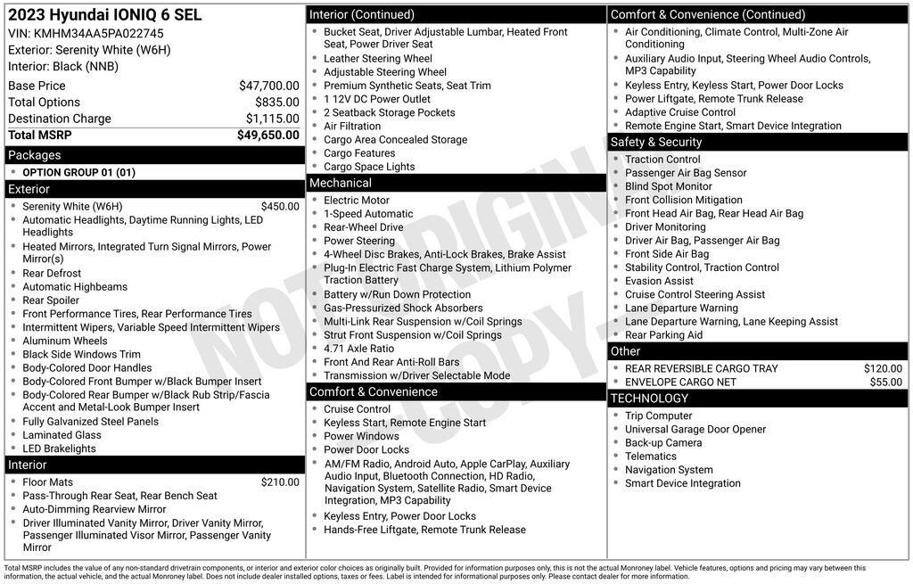 Used 2023 Hyundai IONIQ 6 SEL Sedan