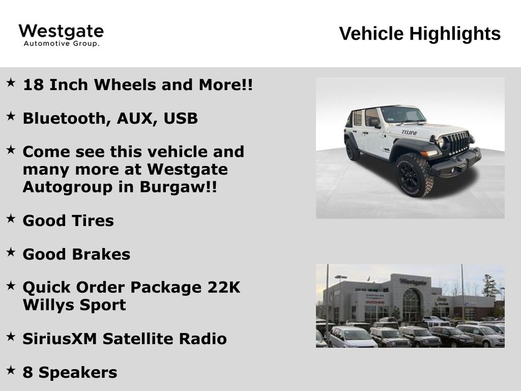 Used 2021 Jeep Wrangler Unlimited Willys SUV