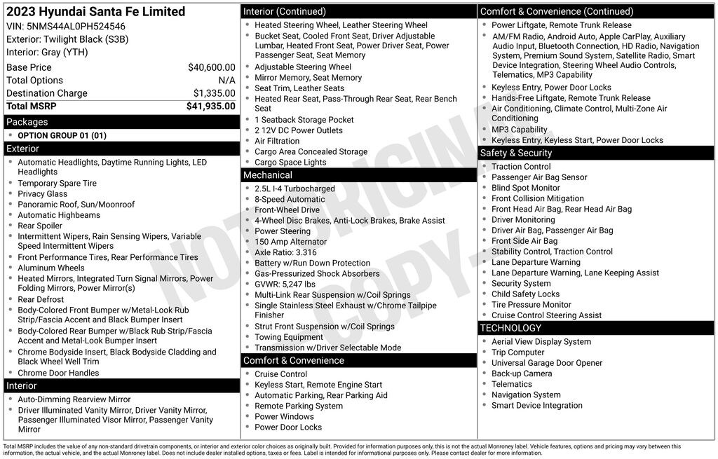 Used 2023 Hyundai Santa Fe Limited SUV