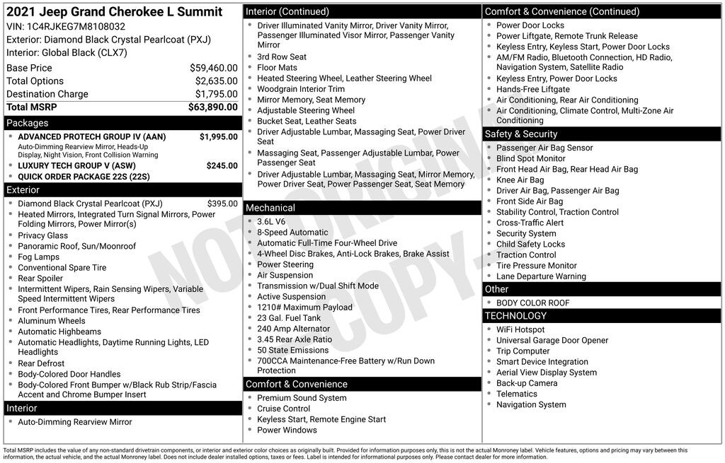 Used 2021 Jeep Grand Cherokee L Summit SUV