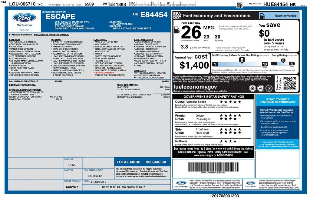 Used 2017 Ford Escape Titanium SUV