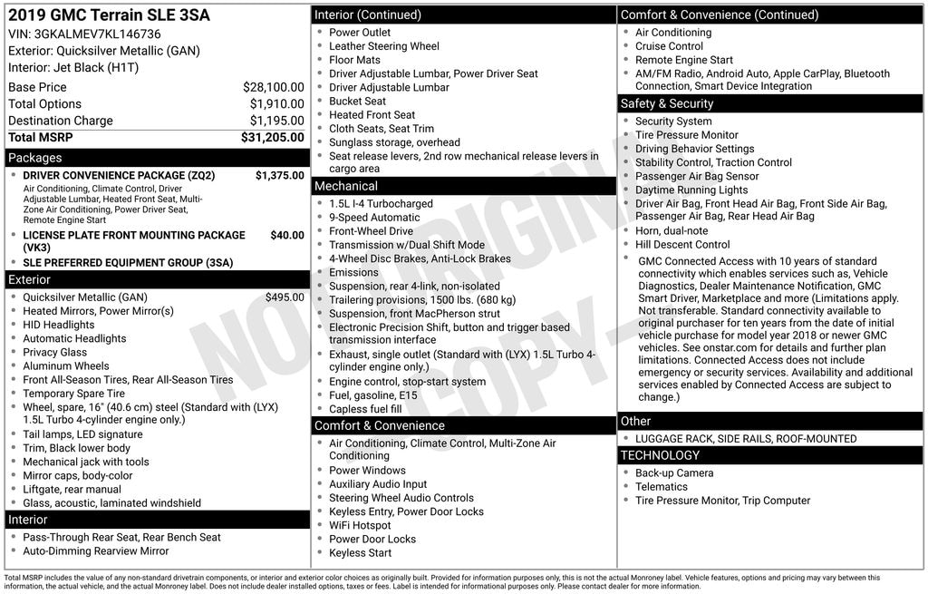 Used 2019 GMC Terrain SLE SUV