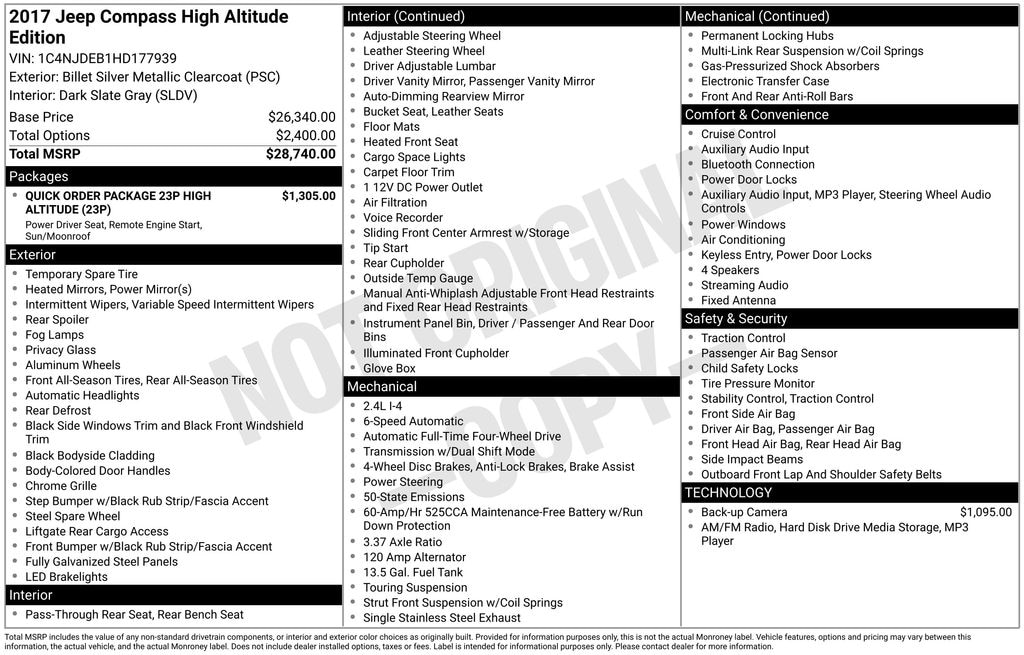 Used 2017 Jeep Compass High Altitude SUV