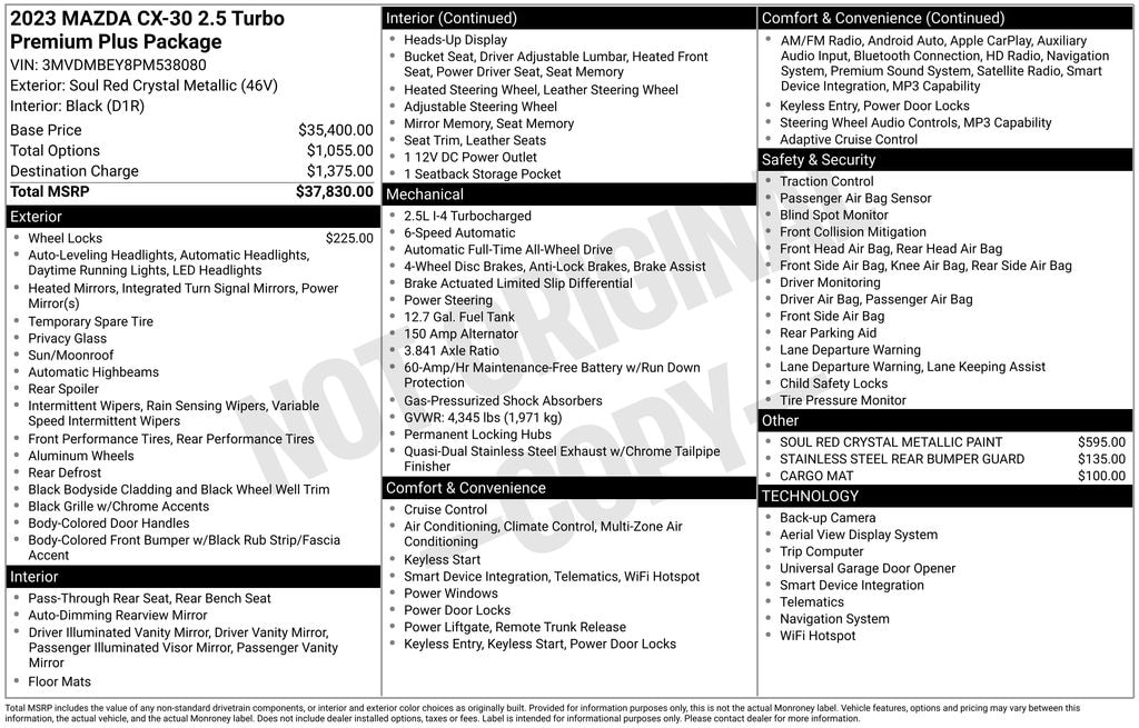 Used 2023 Mazda CX-30 2.5 Turbo Premium Plus Package SUV