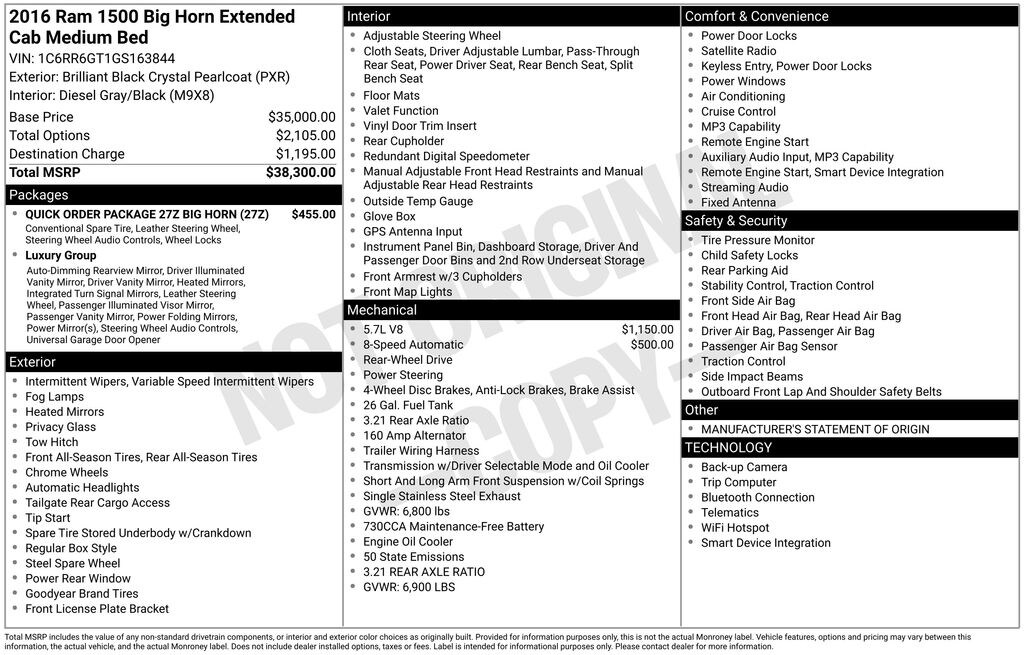 Used 2016 Ram 1500 Big Horn Truck Quad Cab
