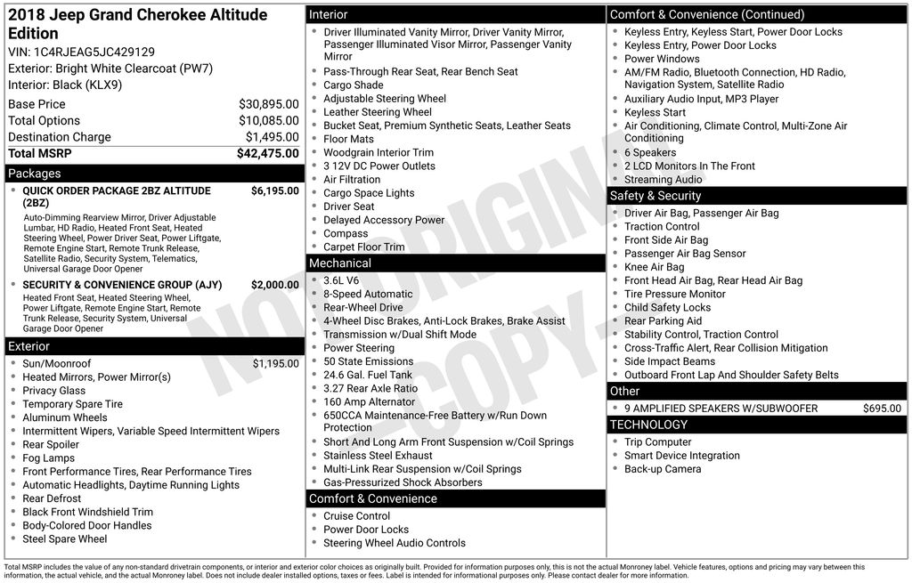 2018 Jeep Grand Cherokee Altitude