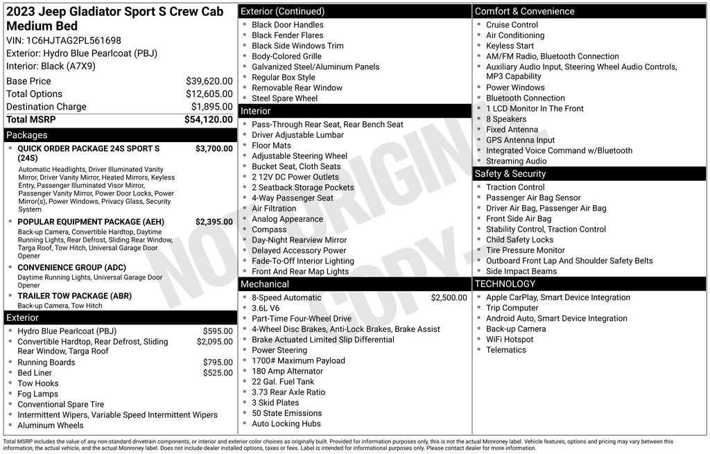 Used 2023 Jeep Gladiator Sport Truck Crew Cab