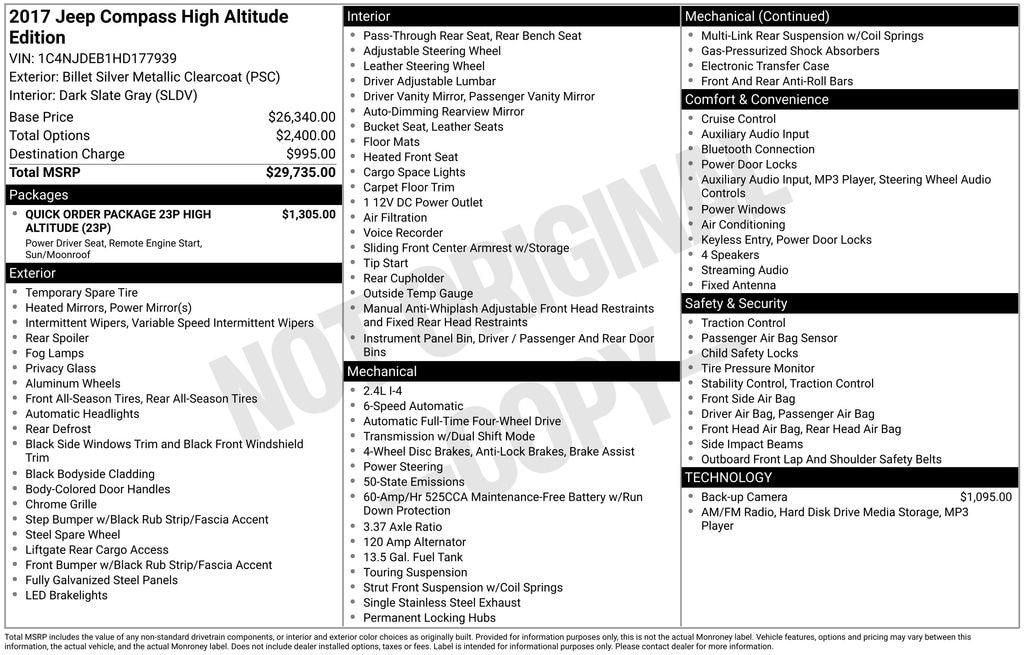 Used 2017 Jeep Compass High Altitude SUV