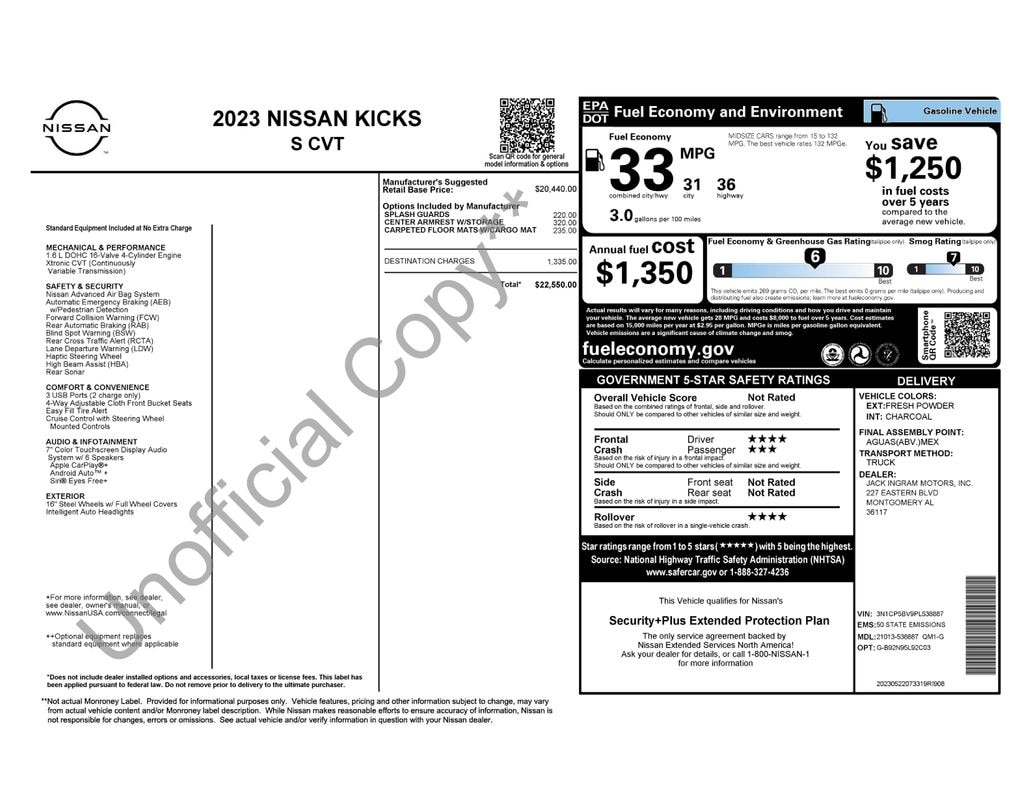 Used 2023 Nissan Kicks S SUV