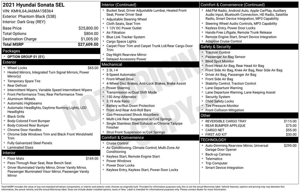 Used 2021 Hyundai Sonata SEL Sedan