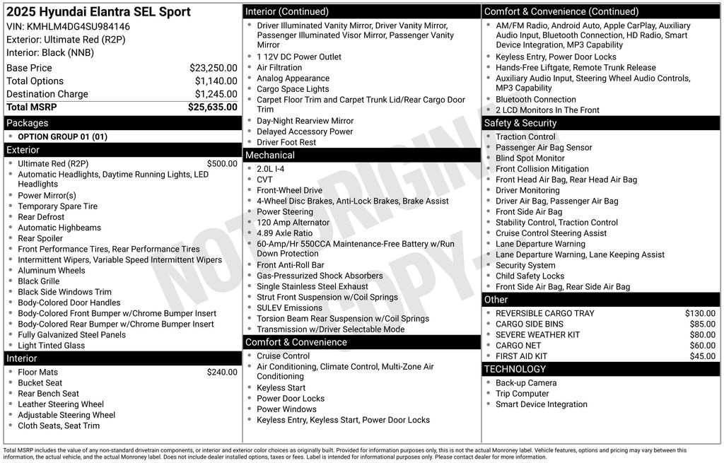 Used 2025 Hyundai Elantra SEL Sport Sedan