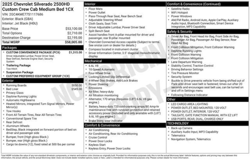 Used 2025 Chevrolet Silverado 2500 HD Custom Truck