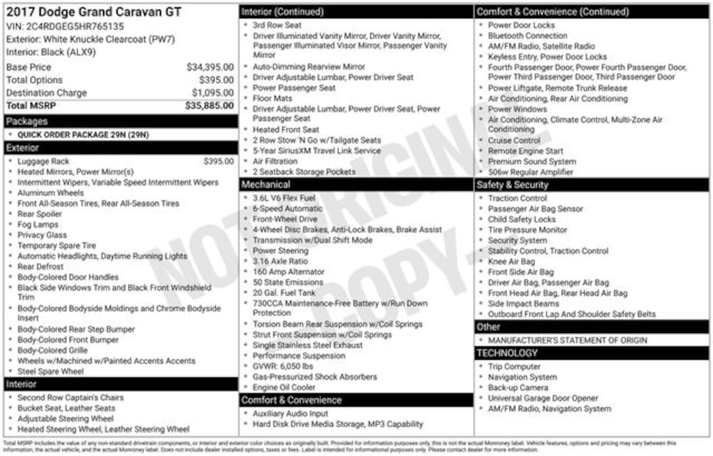 Used 2017 Dodge Grand Caravan GT Van