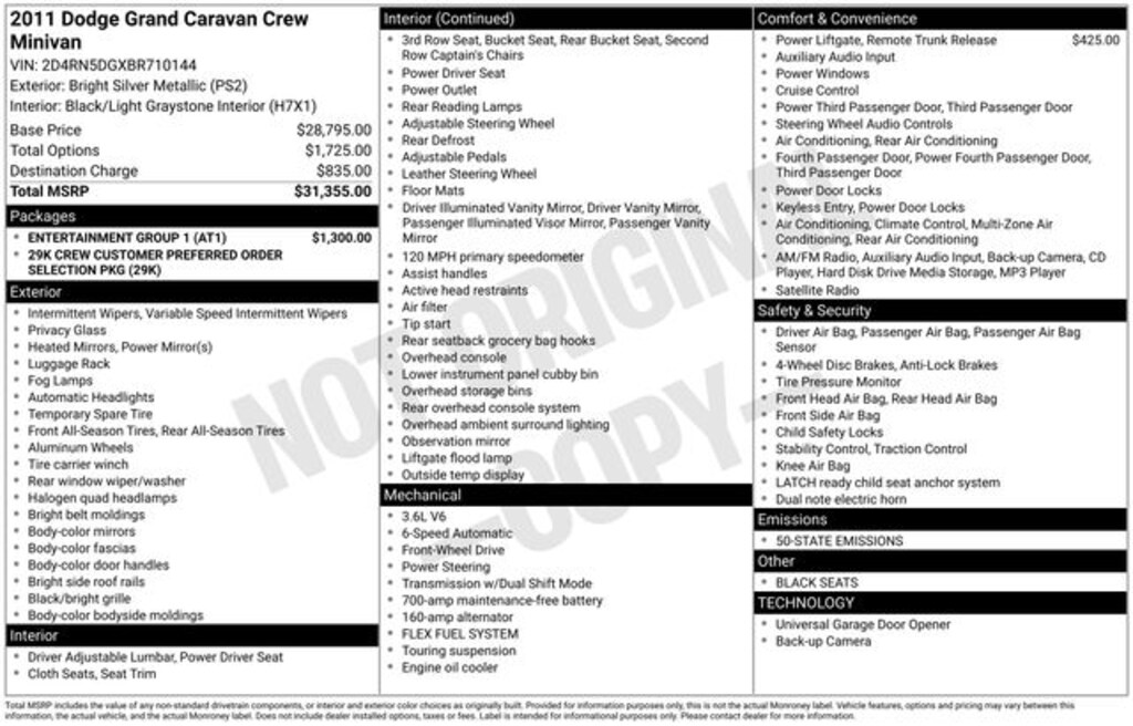 Used 2011 Dodge Grand Caravan Crew Van