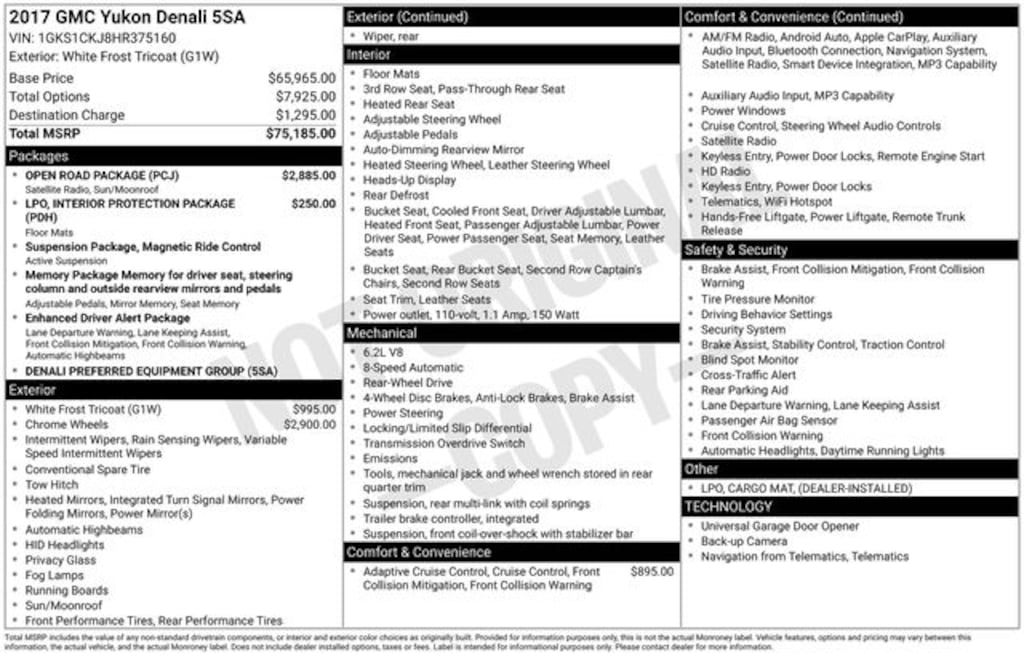 Used 2017 GMC Yukon Denali SUV