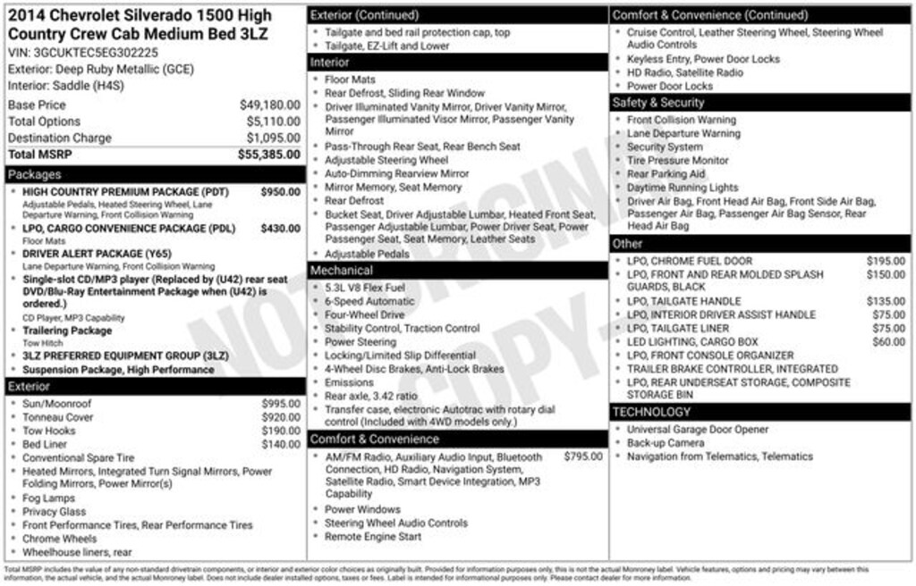 Used 2014 Chevrolet Silverado 1500 High Country Truck Crew Cab