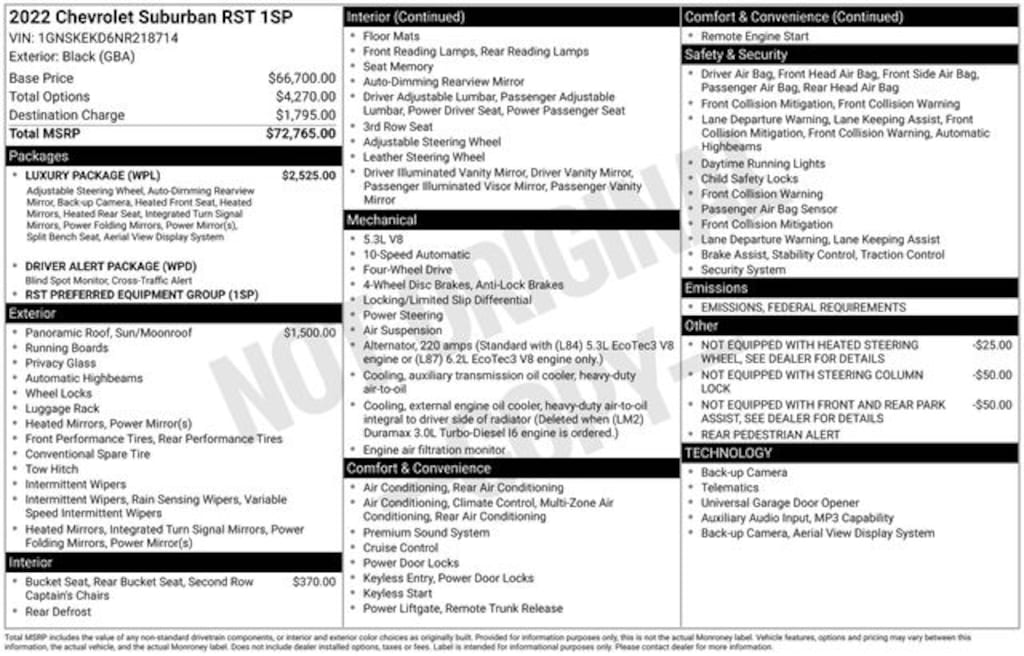 Used 2022 Chevrolet Suburban RST SUV